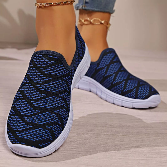 Breathable Mesh Round Toe Slip-Ons