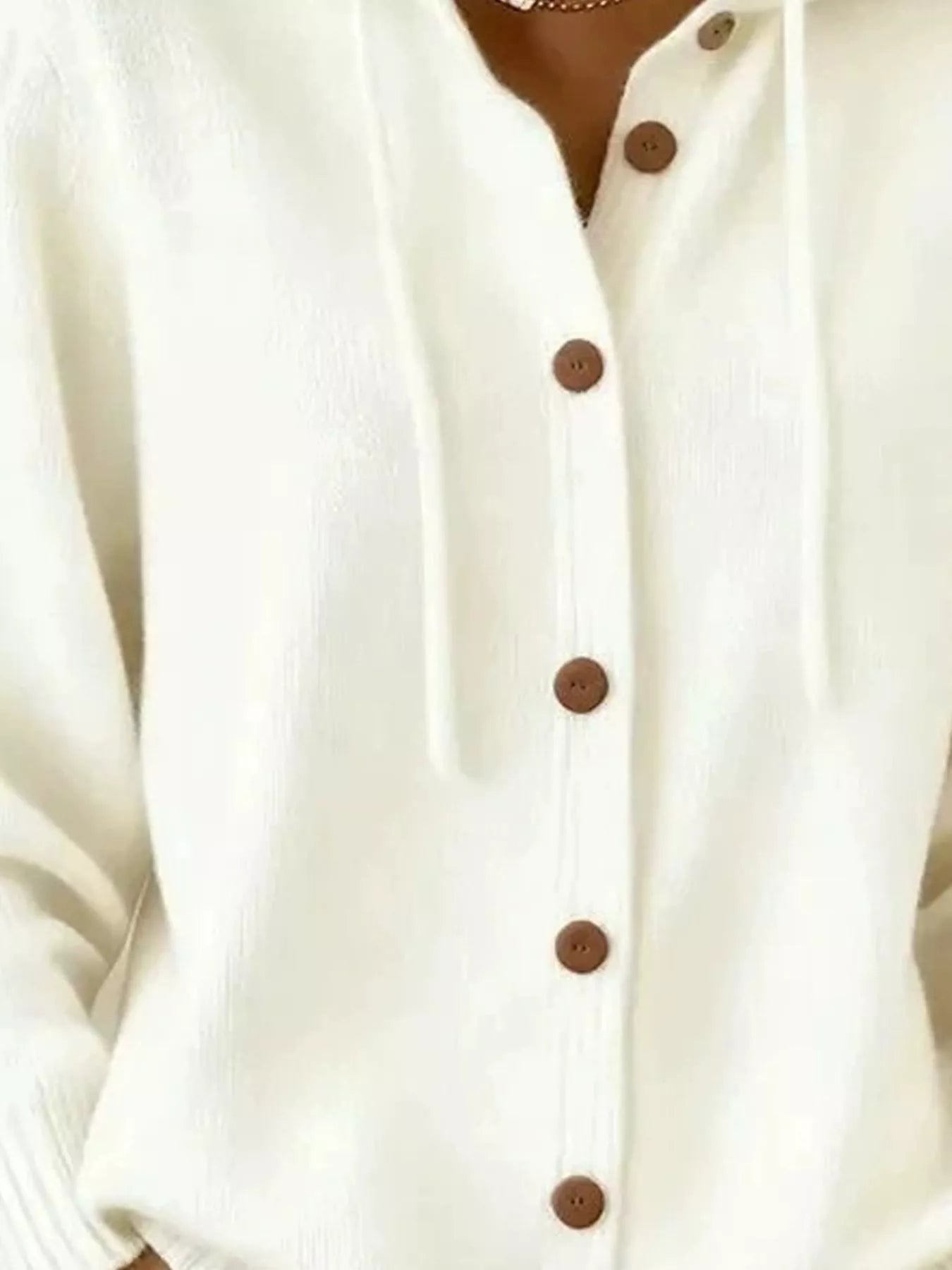 Hooded Button-Up Cardigan