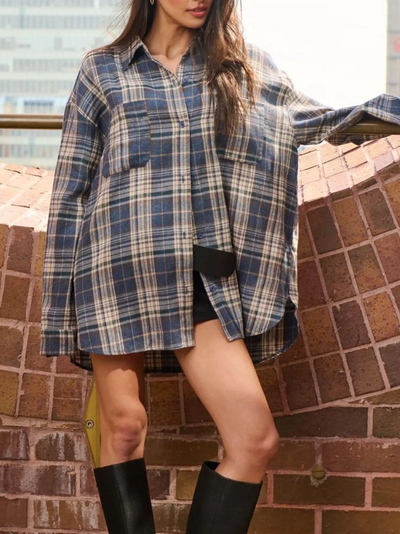 Plaid Button-Down Shirt