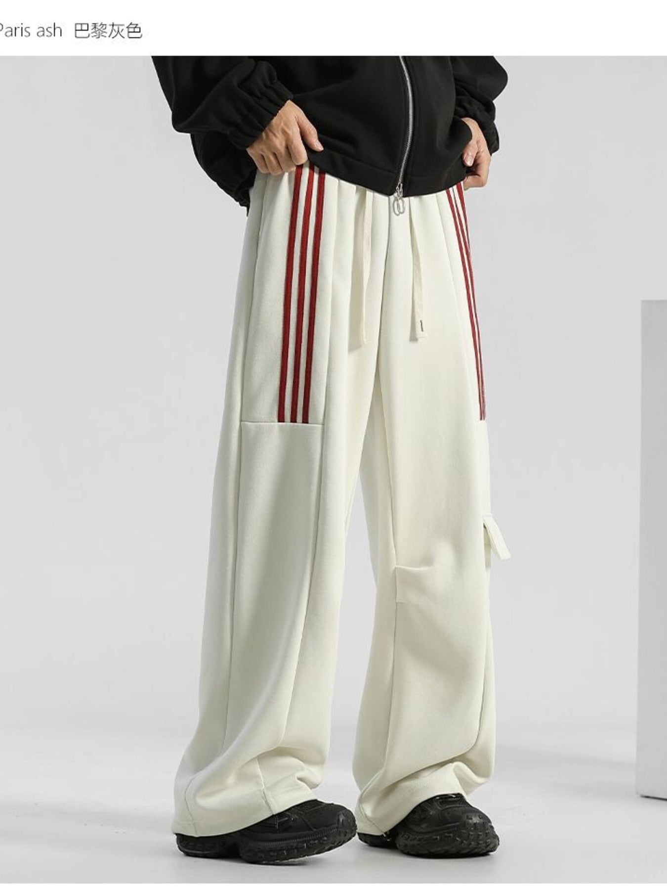 Men's Plus Size Striped Loose-Fit Casual Pants