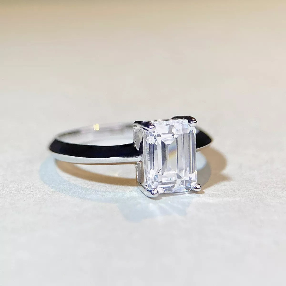 2 Carat 925 Sterling Silver Moissanite Geometric Ring