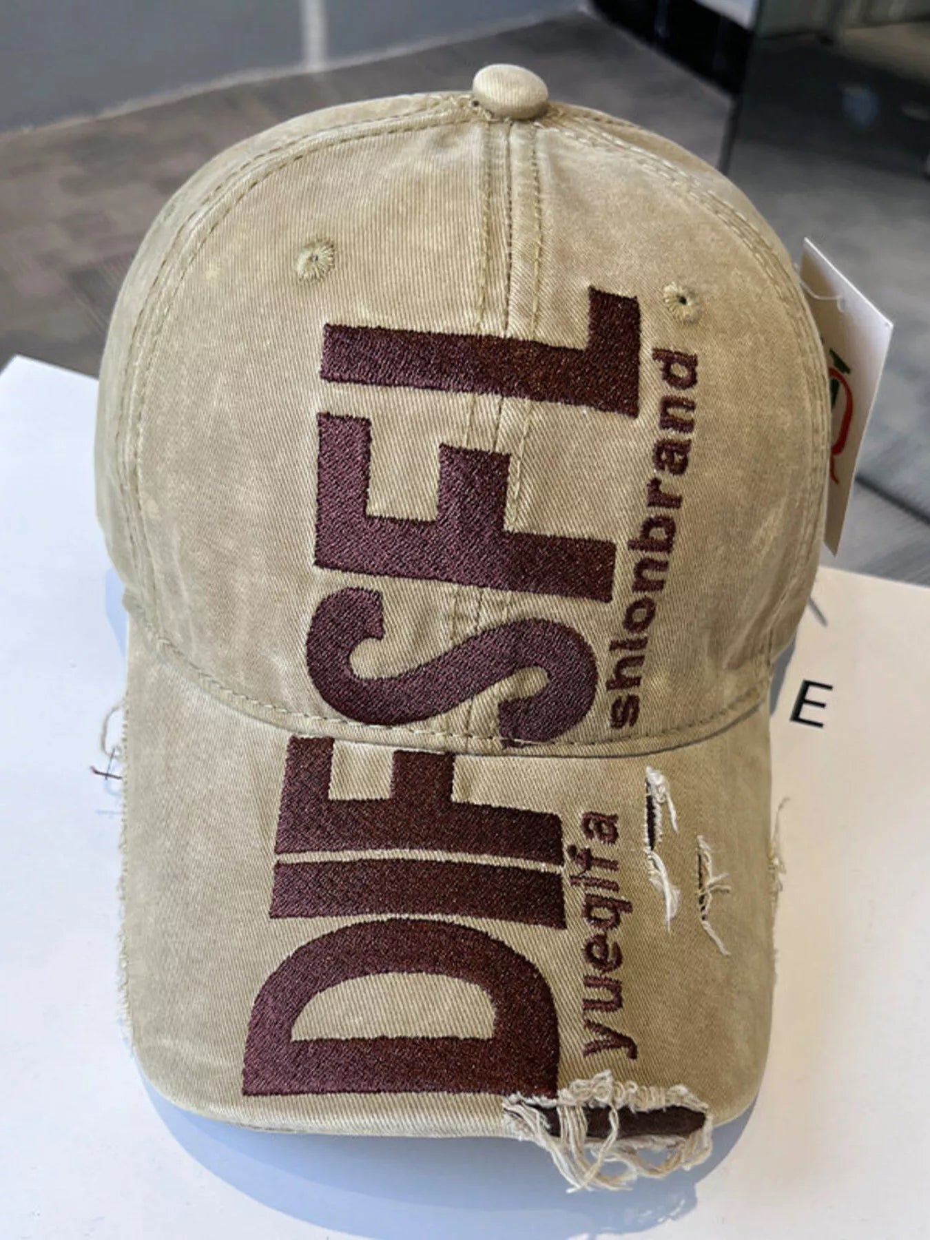 Distressed Embroidered Baseball Cap