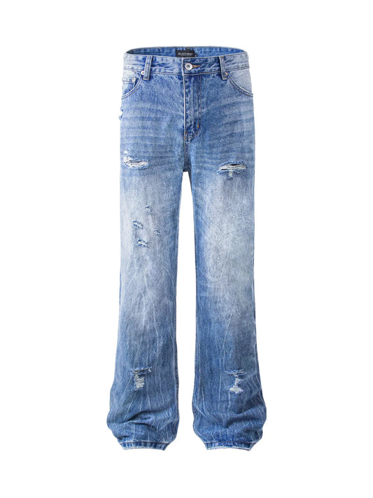Men's Distressed Wide Leg Jeans