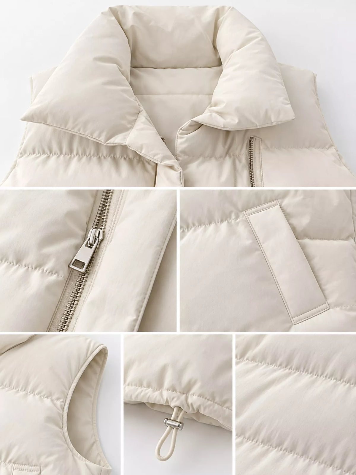 Stand-Up Collar Puffer Vest Coat