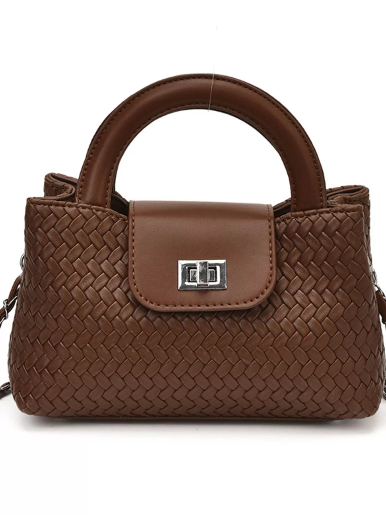 Woven Texture Crossbody Bag with Chain Strap