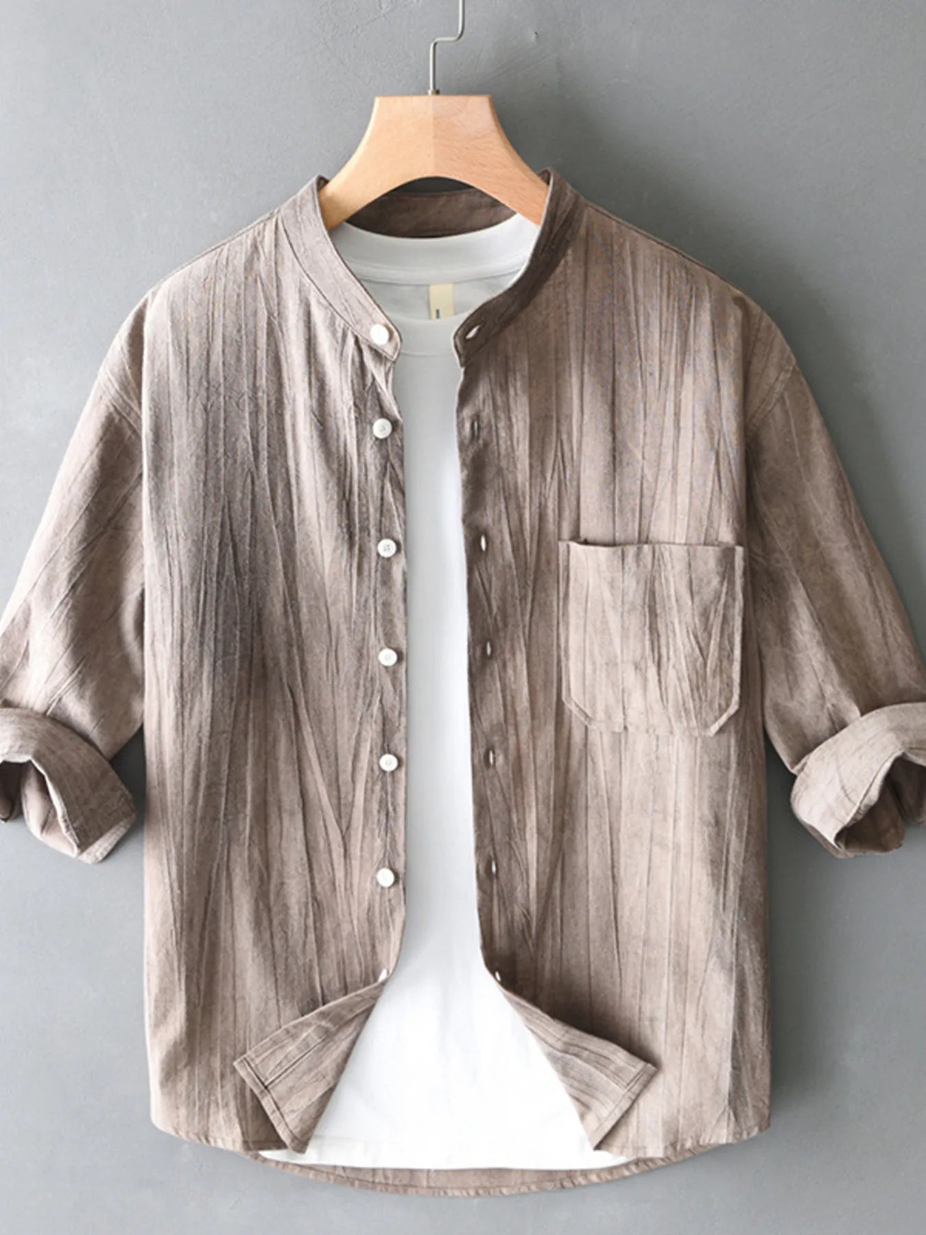 Men's Plus Size Button Up Long Sleeve Shirt