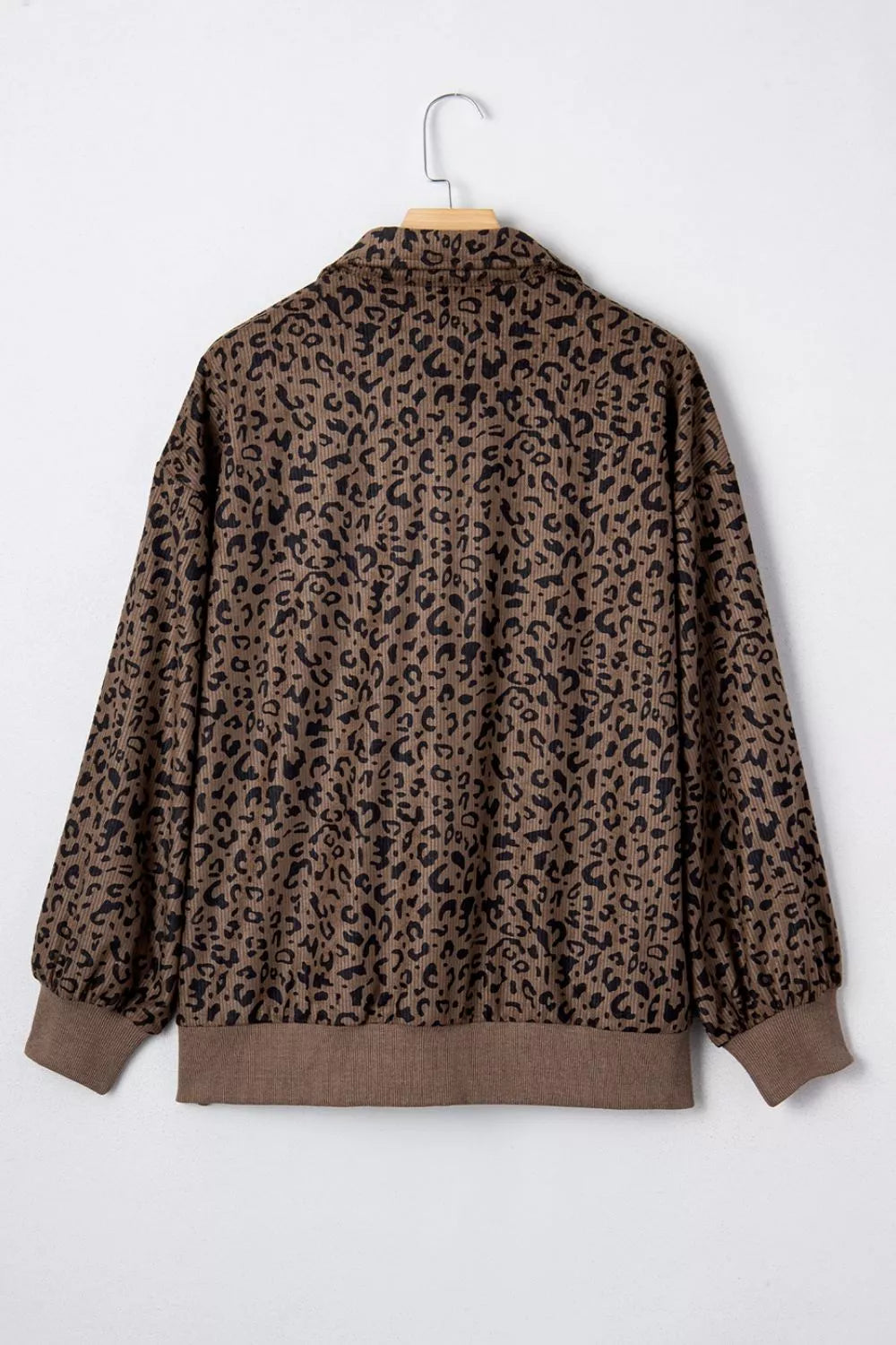 Leopard Print Quarter-Zip Sweatshirt