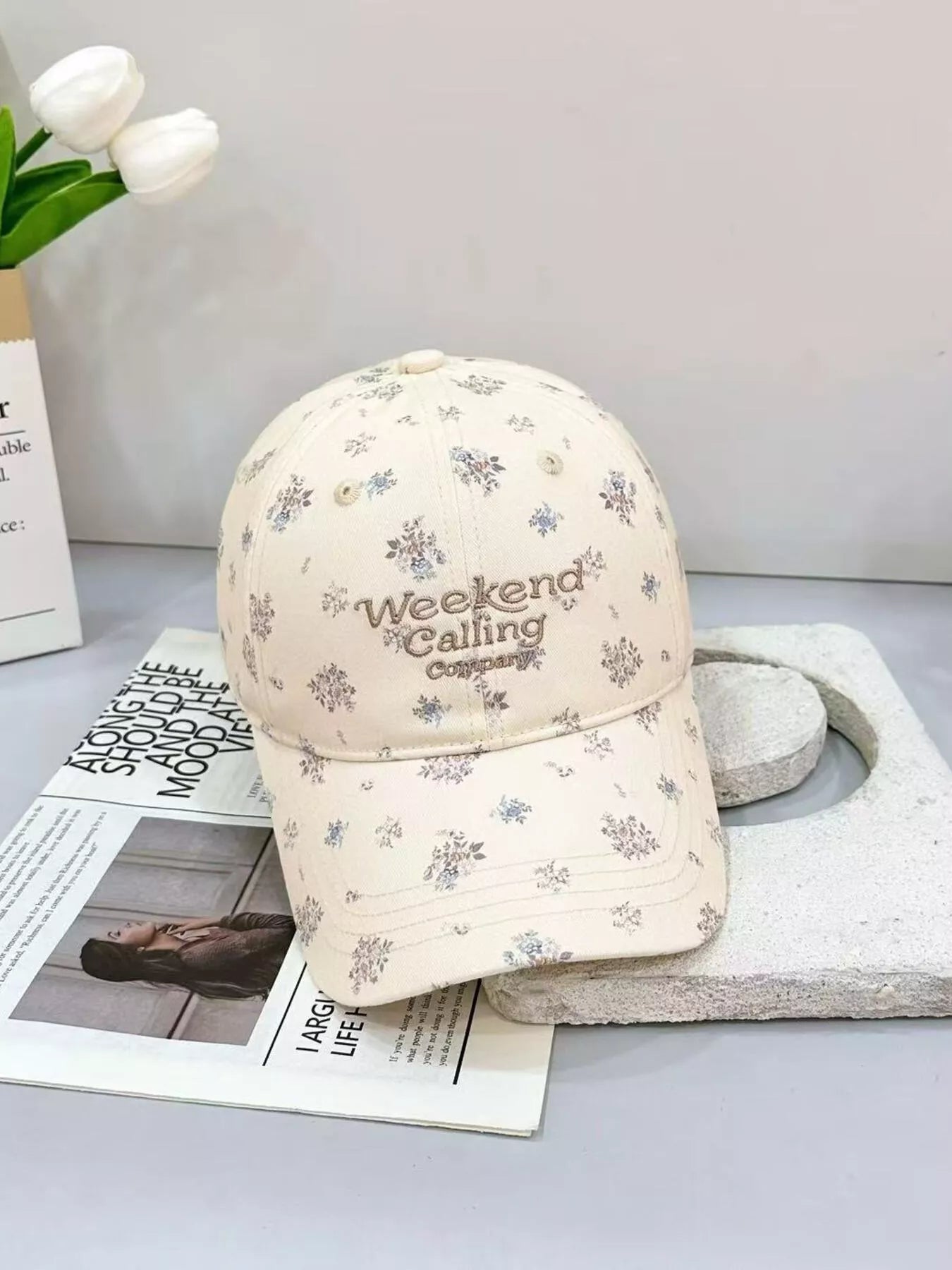 Floral Embroidered Baseball Cap
