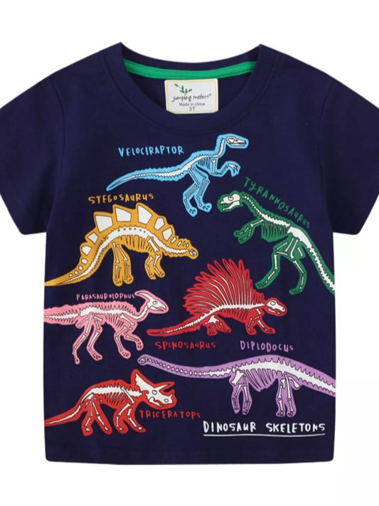 Children's Dinosaur Skeleton Short Sleeve T-Shirt