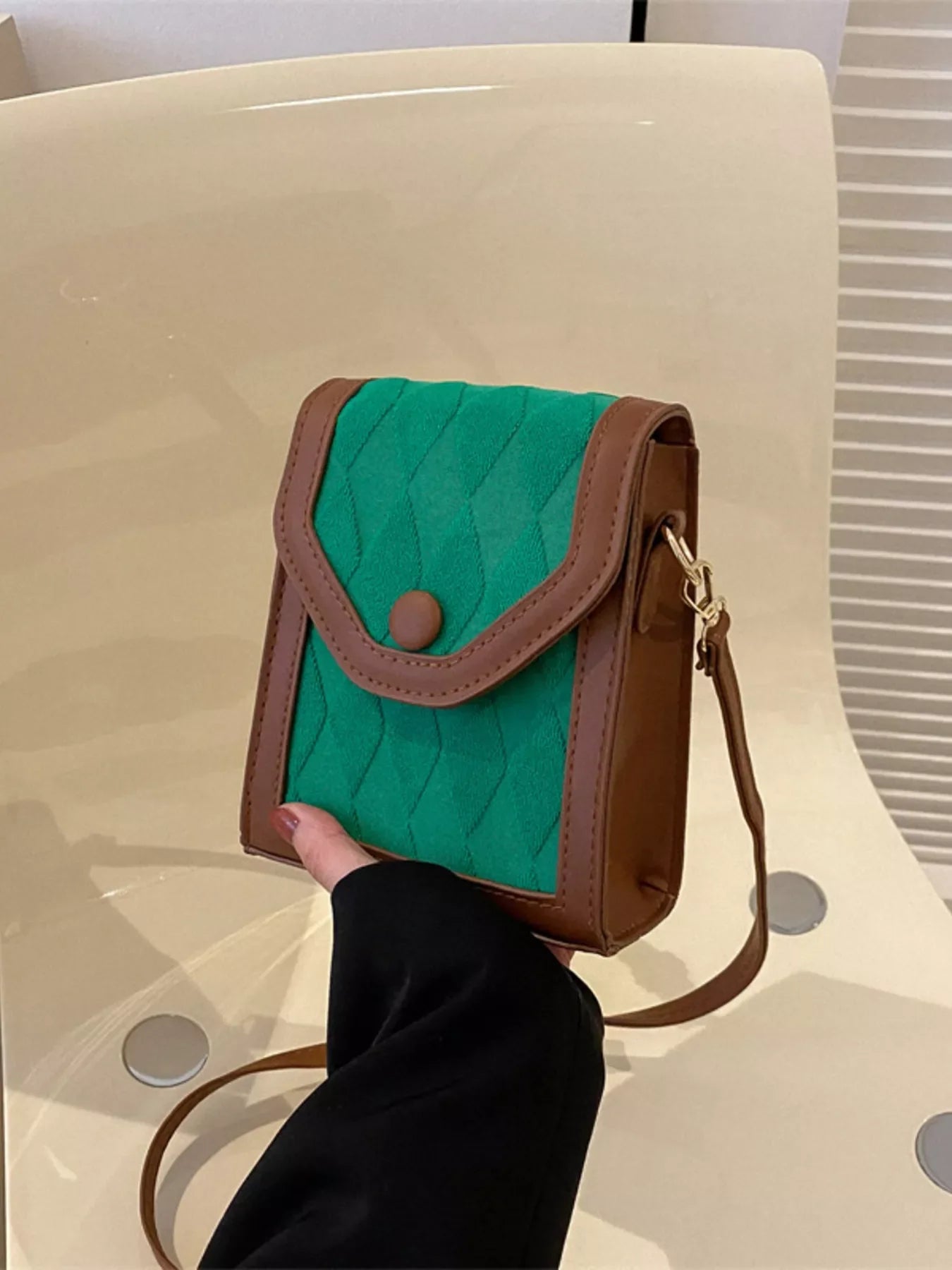 Adjustable Strap Flap Crossbody Bag