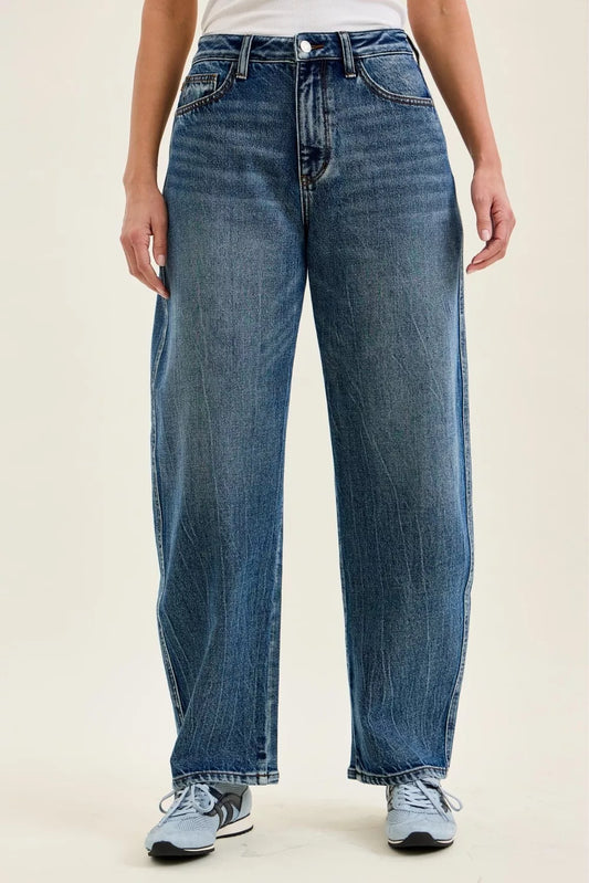 Judy Blue High Waist R.m. "Marlow" Arc Dk Time Weathered Indigo Jeans