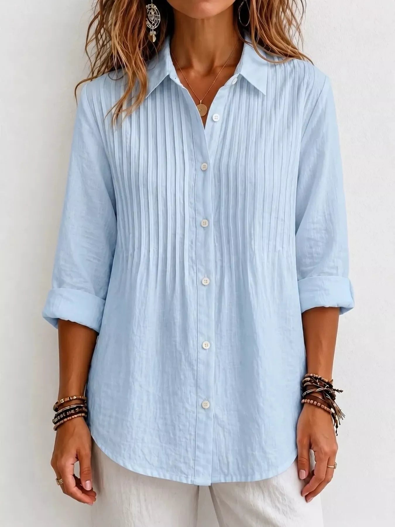 Men's Full Size Button Up Long Sleeve Shirt Plus Size