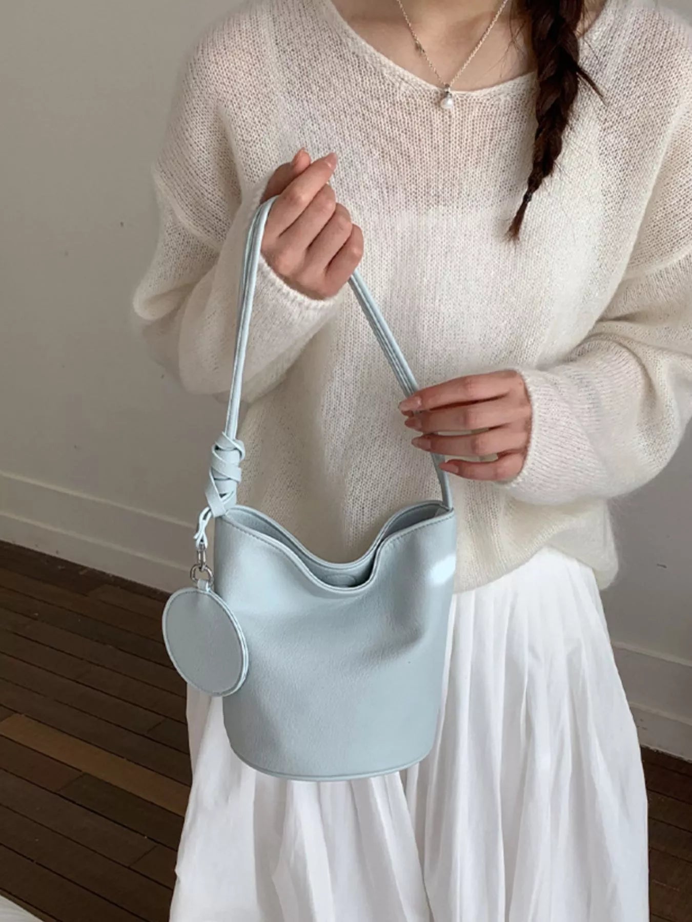 PU Leather Bucket Handbag