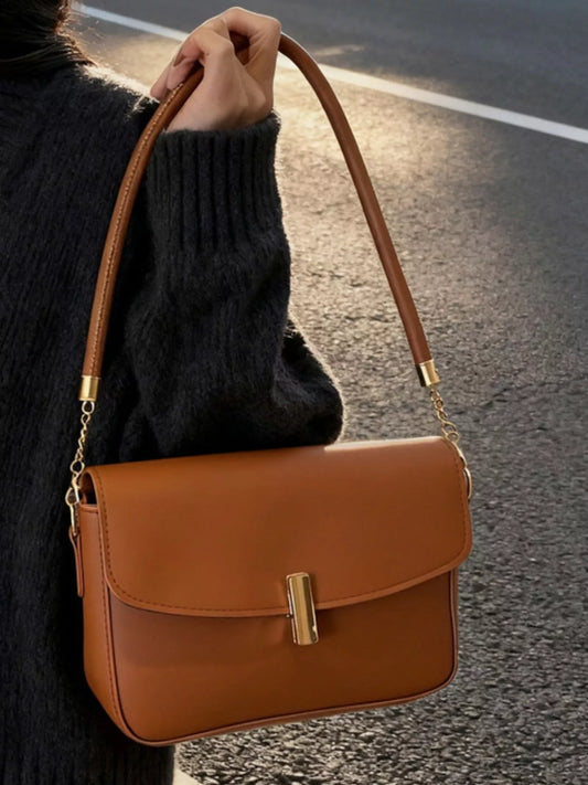 Leather Flap Shoulder Bag