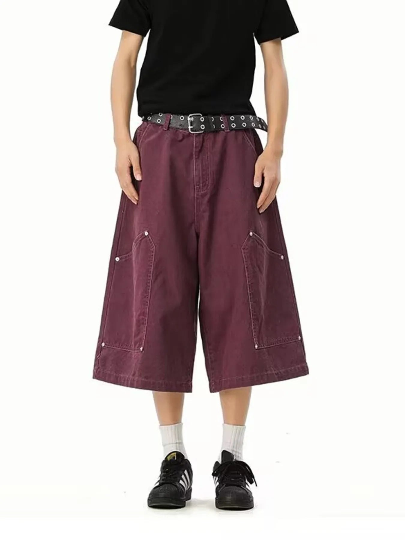 Men's Full Size Wide Leg Cropped Shorts Plus Size