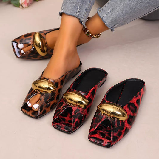Leopard Open Toe Sandals