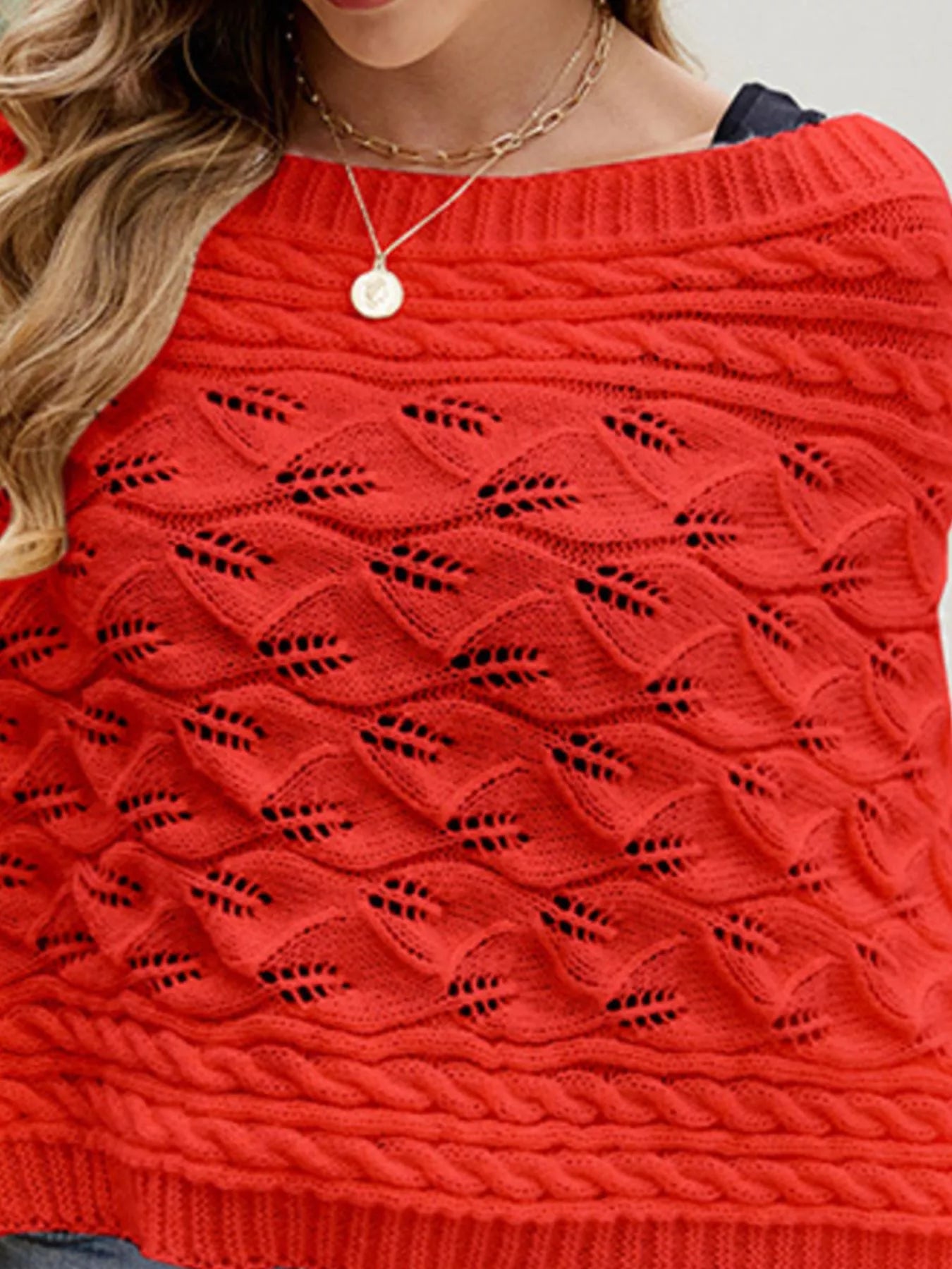Cable Knit Batwing Sleeve Sweater