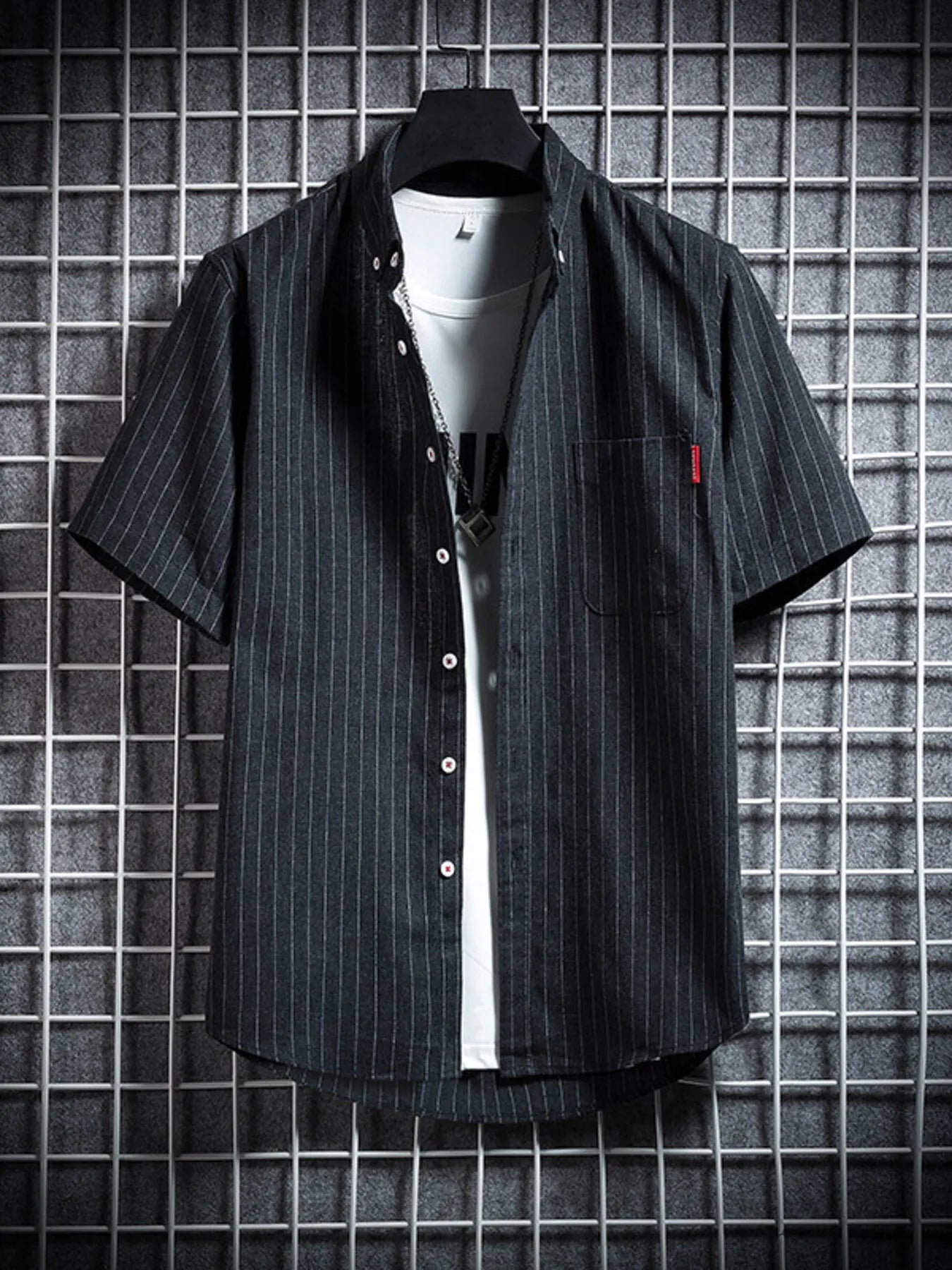 Men's Plus Size Casual Striped Short Sleeve Shirt