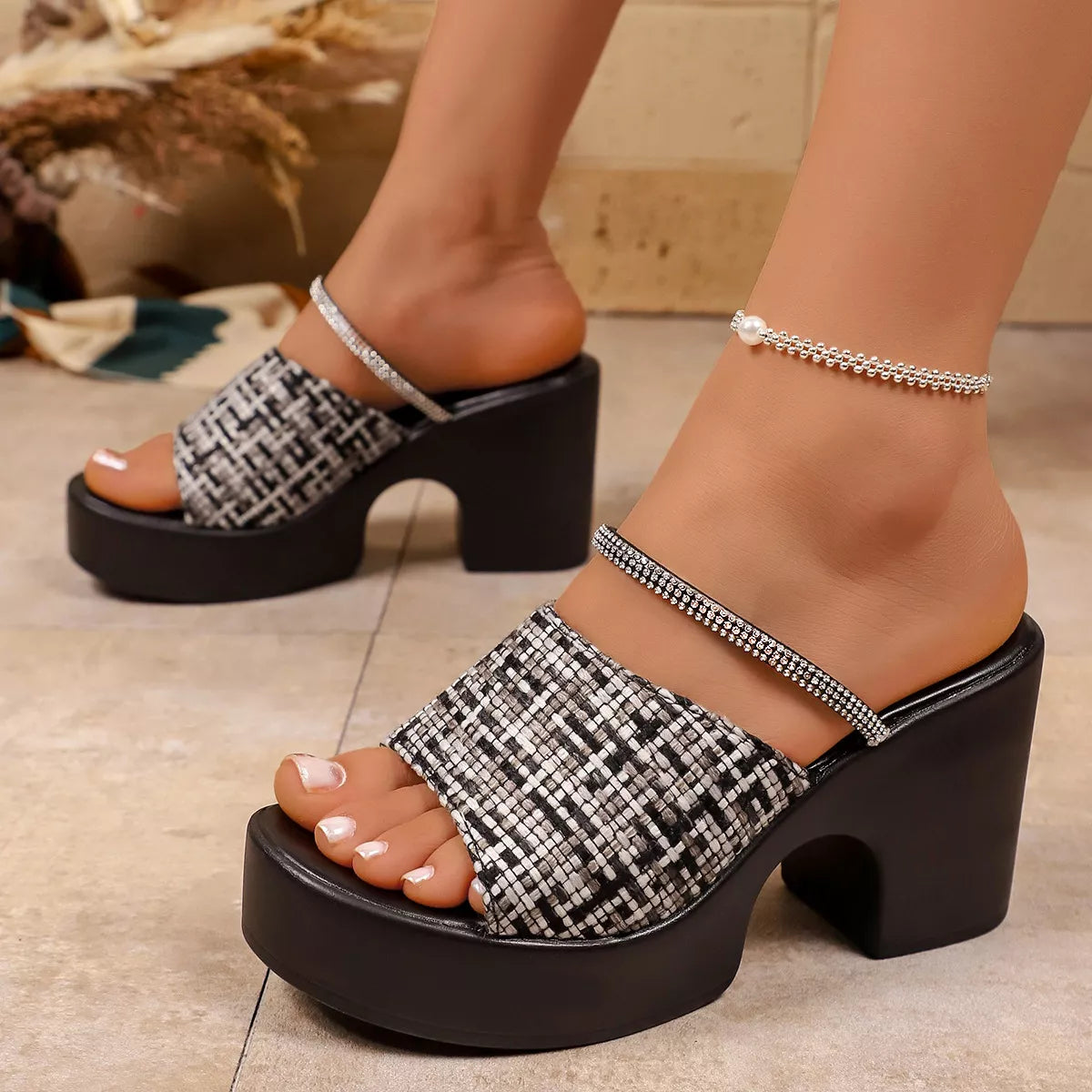 Open Toe Block Heel Sandals