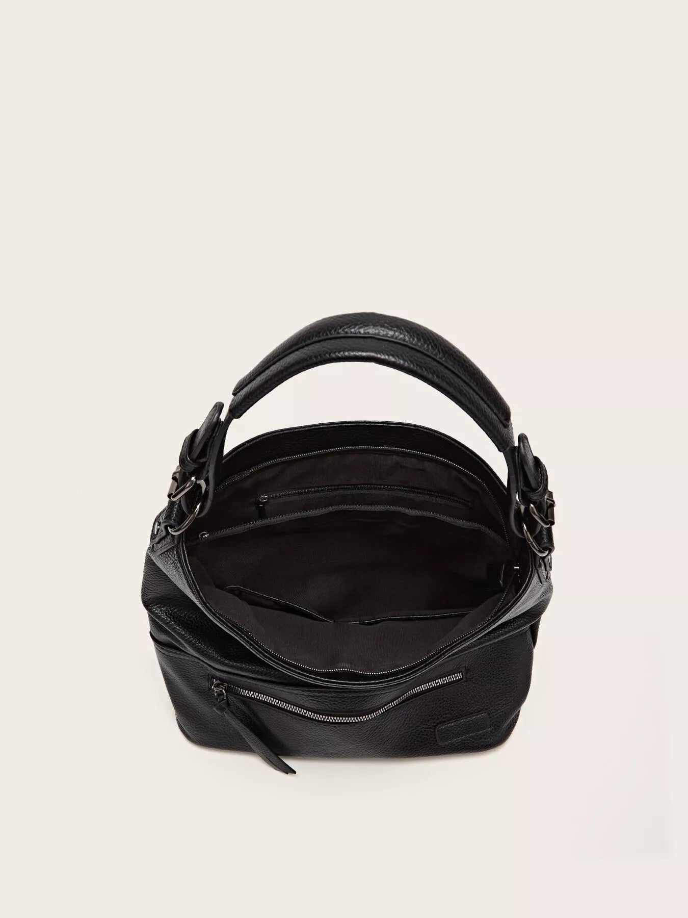 Zip Front Classic Leather Handbag