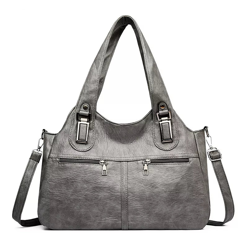Vintage Style PU Leather Large Handbag