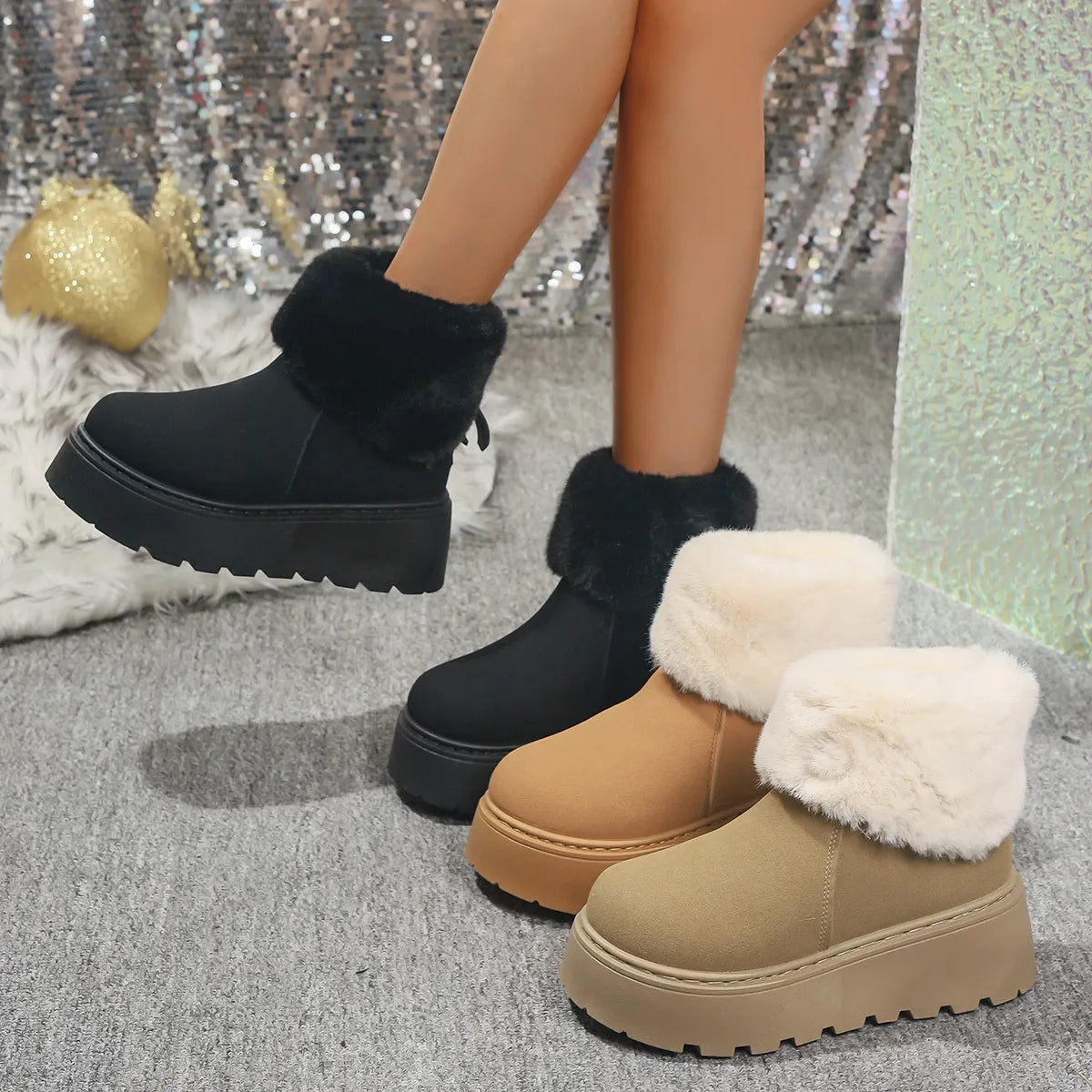 Round Toe Platform Boots