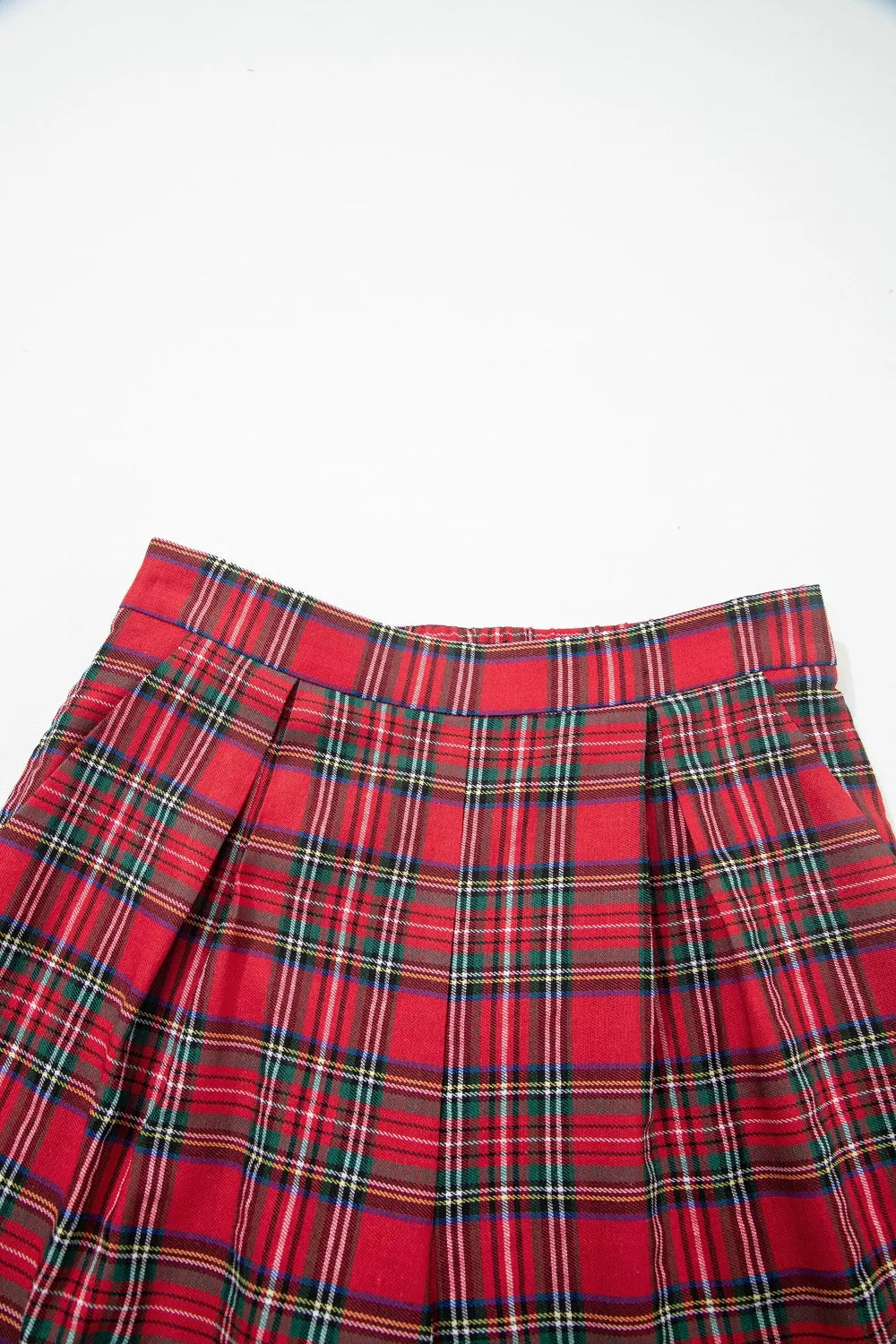Plaid Wide-Leg Pants
