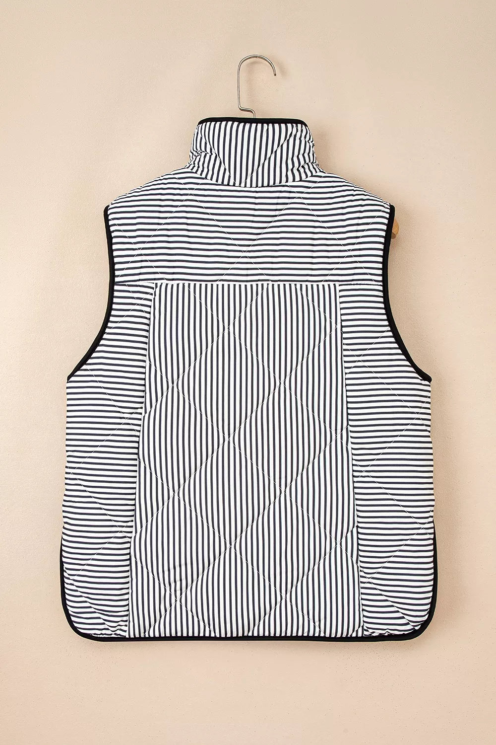 Striped Quilted Vest Coat