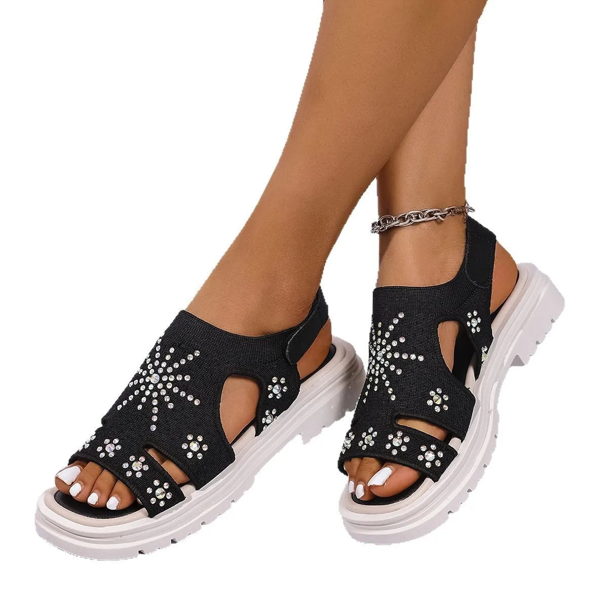 Rhinestone Open Toe Sandals