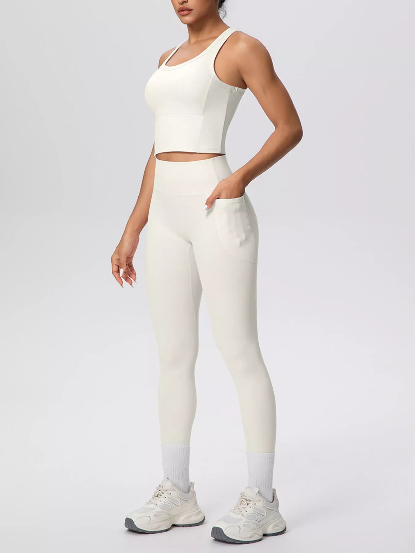 Scoop Neck Tank and High-Waisted Leggings Active Set