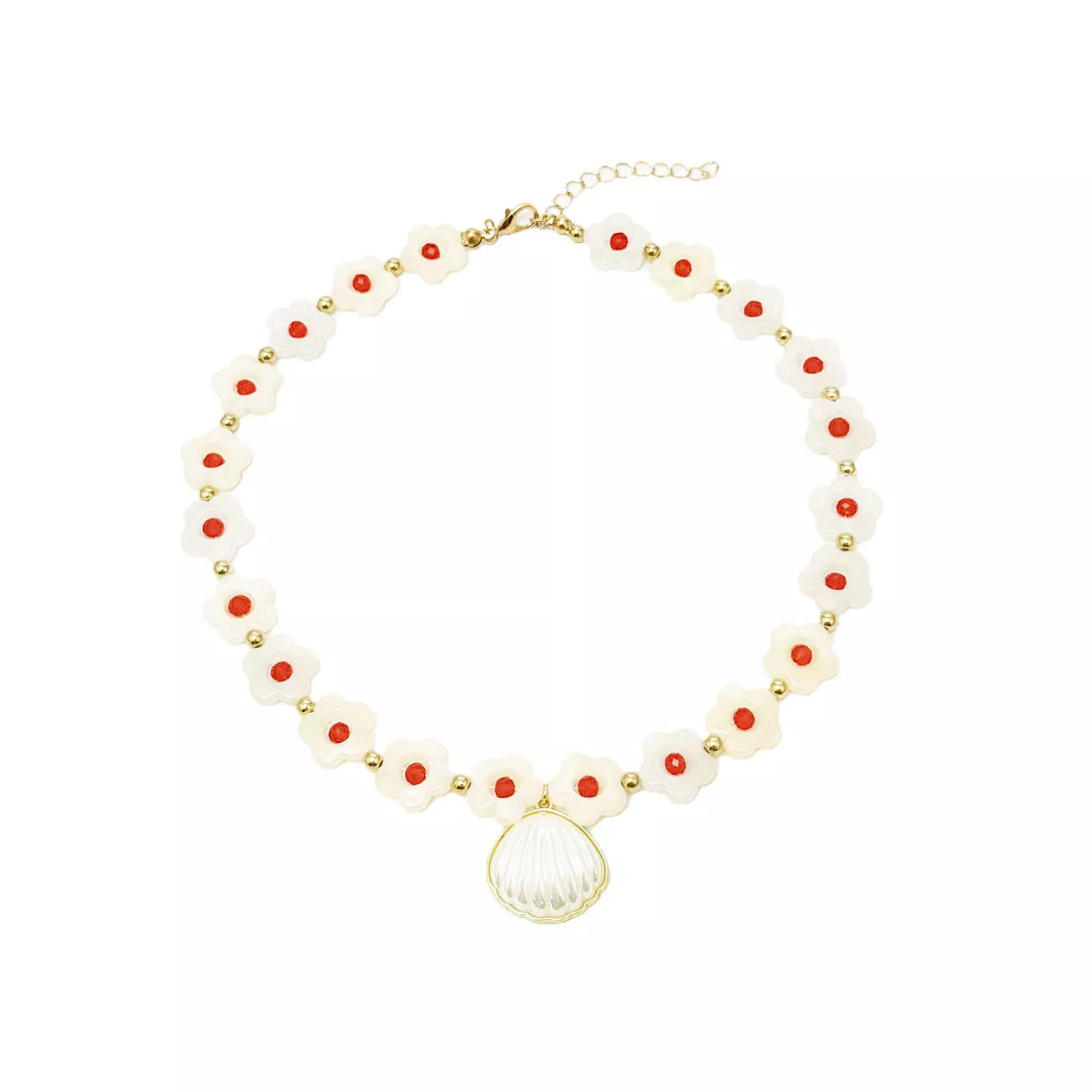 Charming Shell Pendant Beaded Necklace