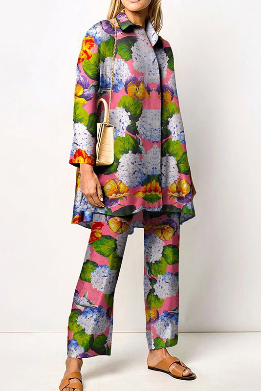 Cross Border Autumn Printing Long Sleeve Fashion Suit