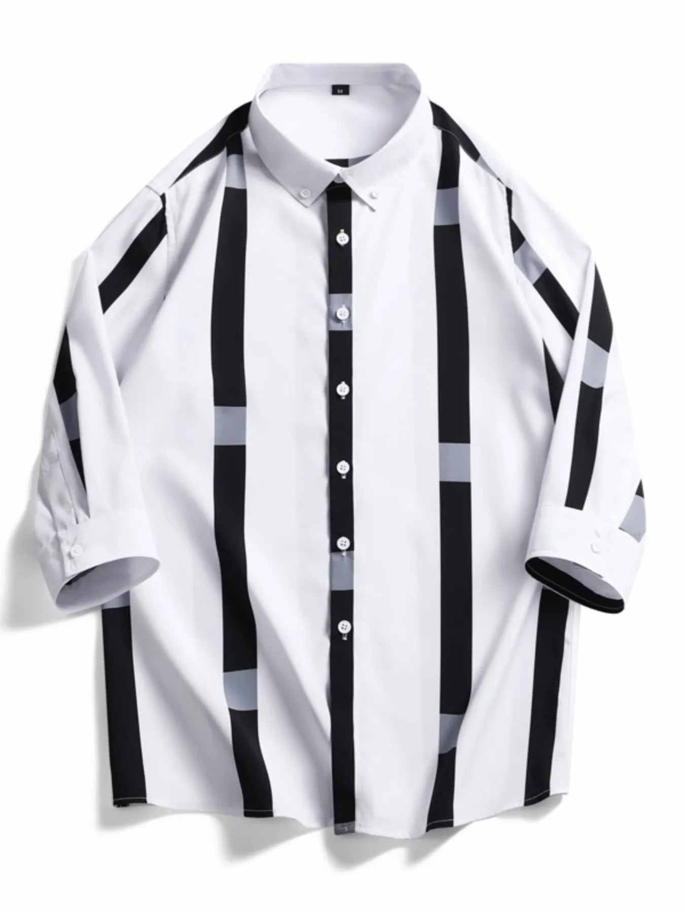 Men's Plus Size Striped Print Casual Shirt