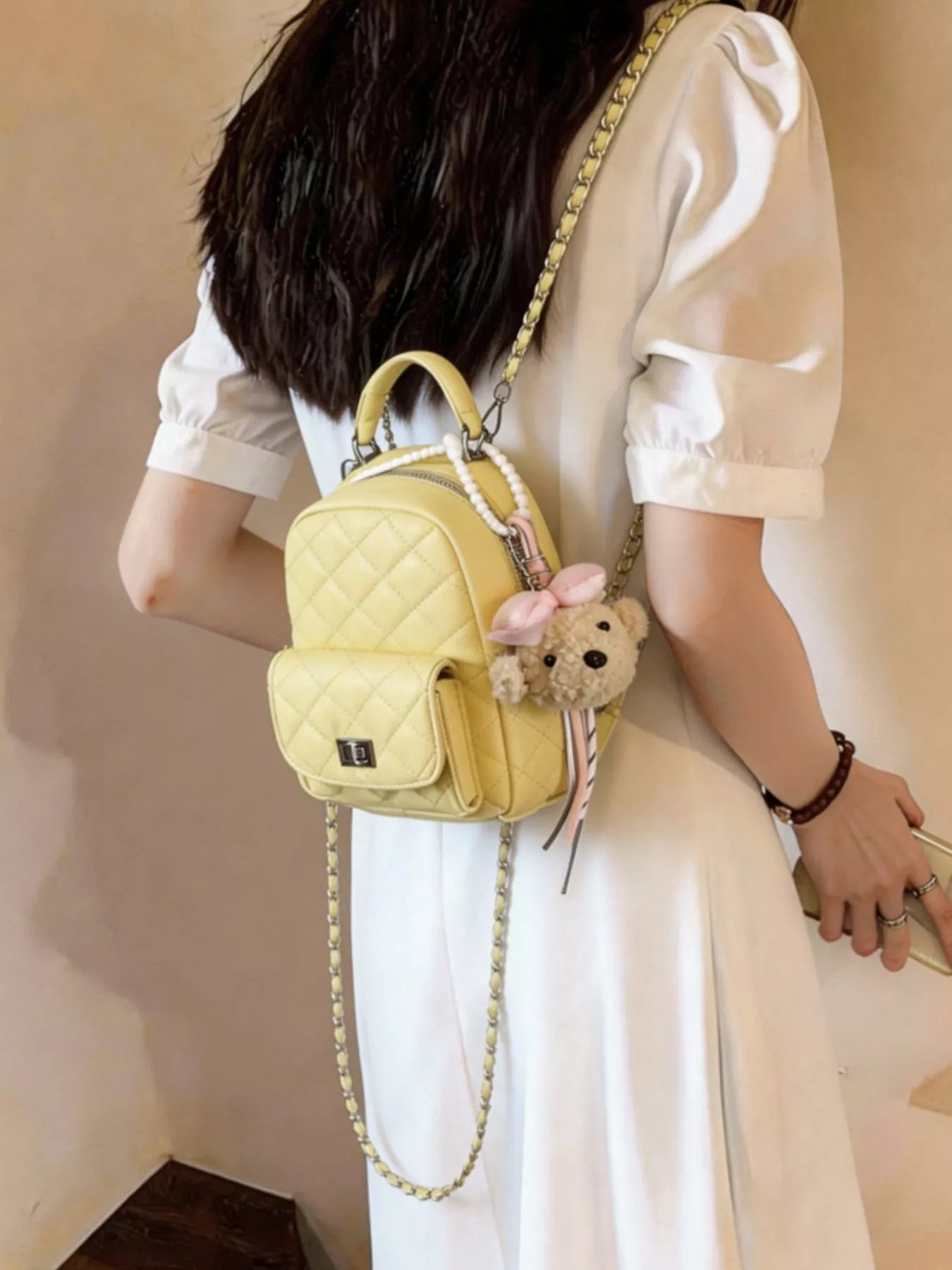Quilted Mini Backpack Bag