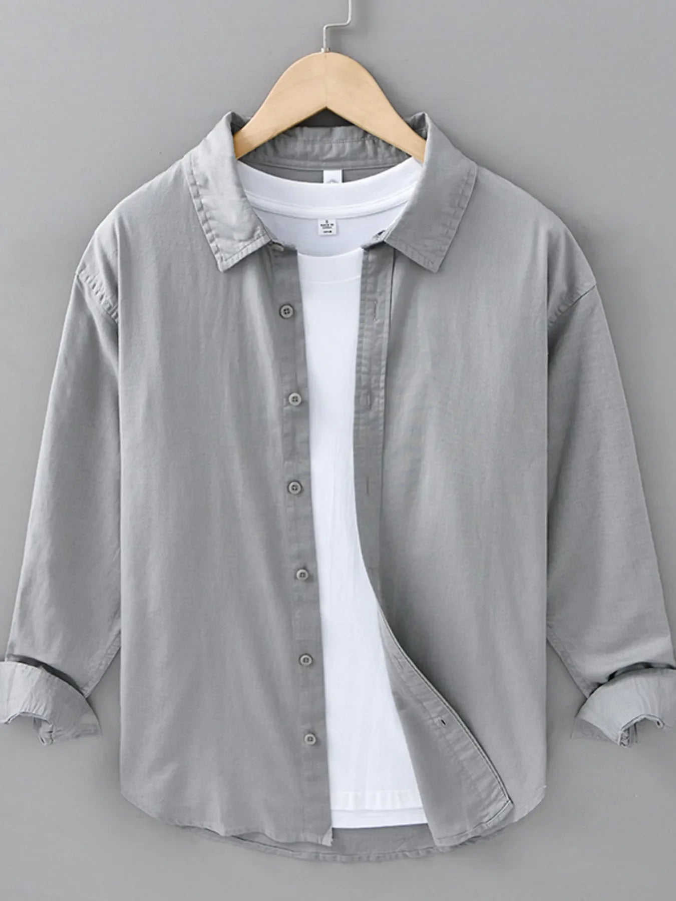 Men's Plus Size Button Up Long Sleeve Shirt