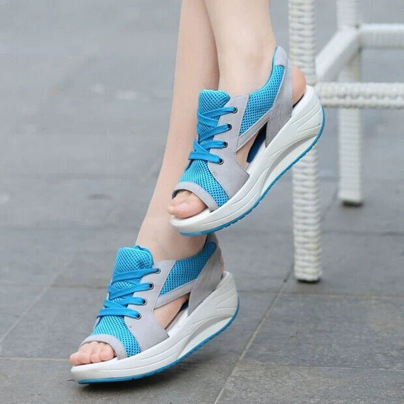 Lace Up Wedge Sandals
