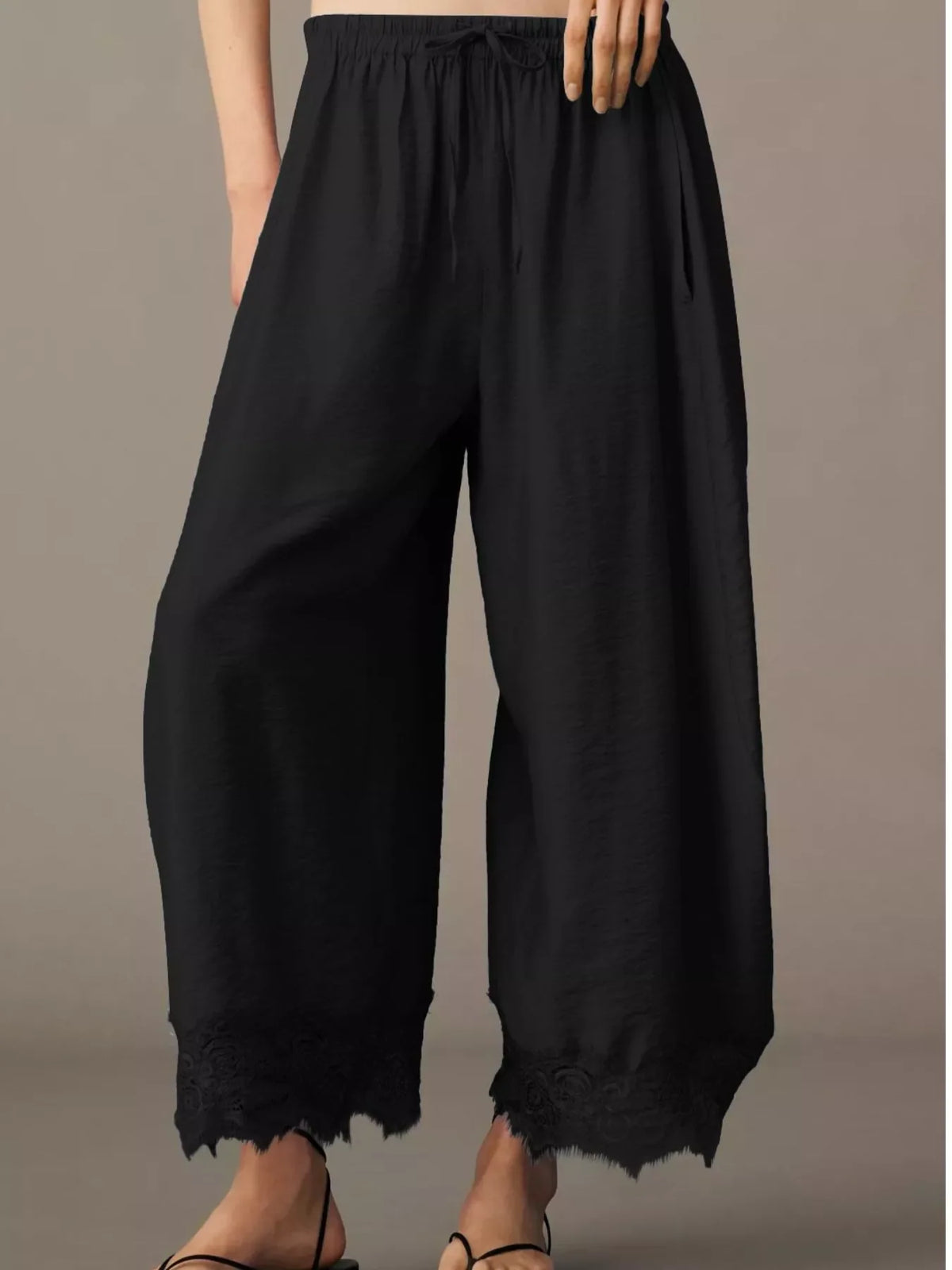 Drawstring Wide Leg Pants