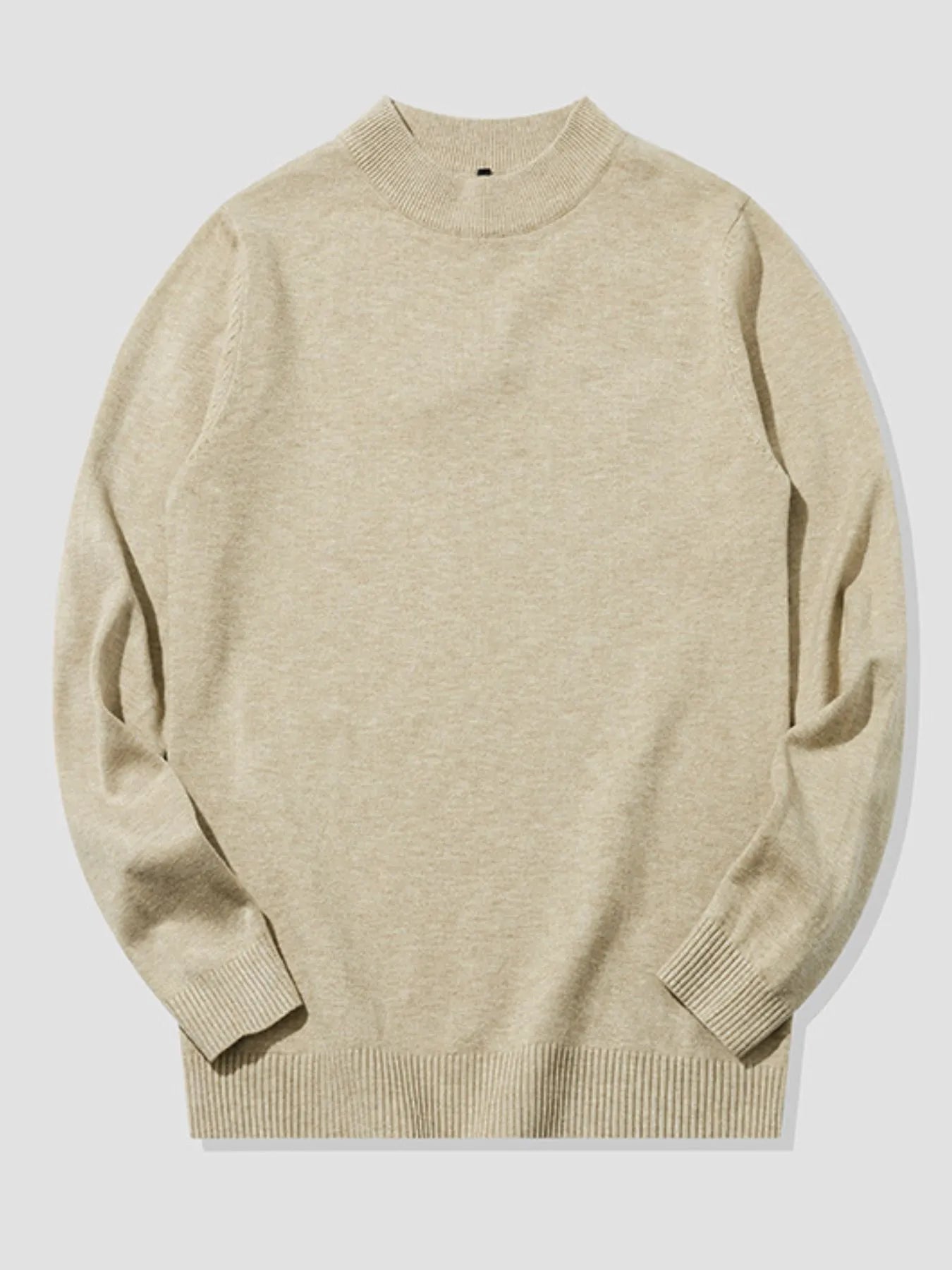 Men's Plus Size Ribbed Hem Long Sleeve Sweater
