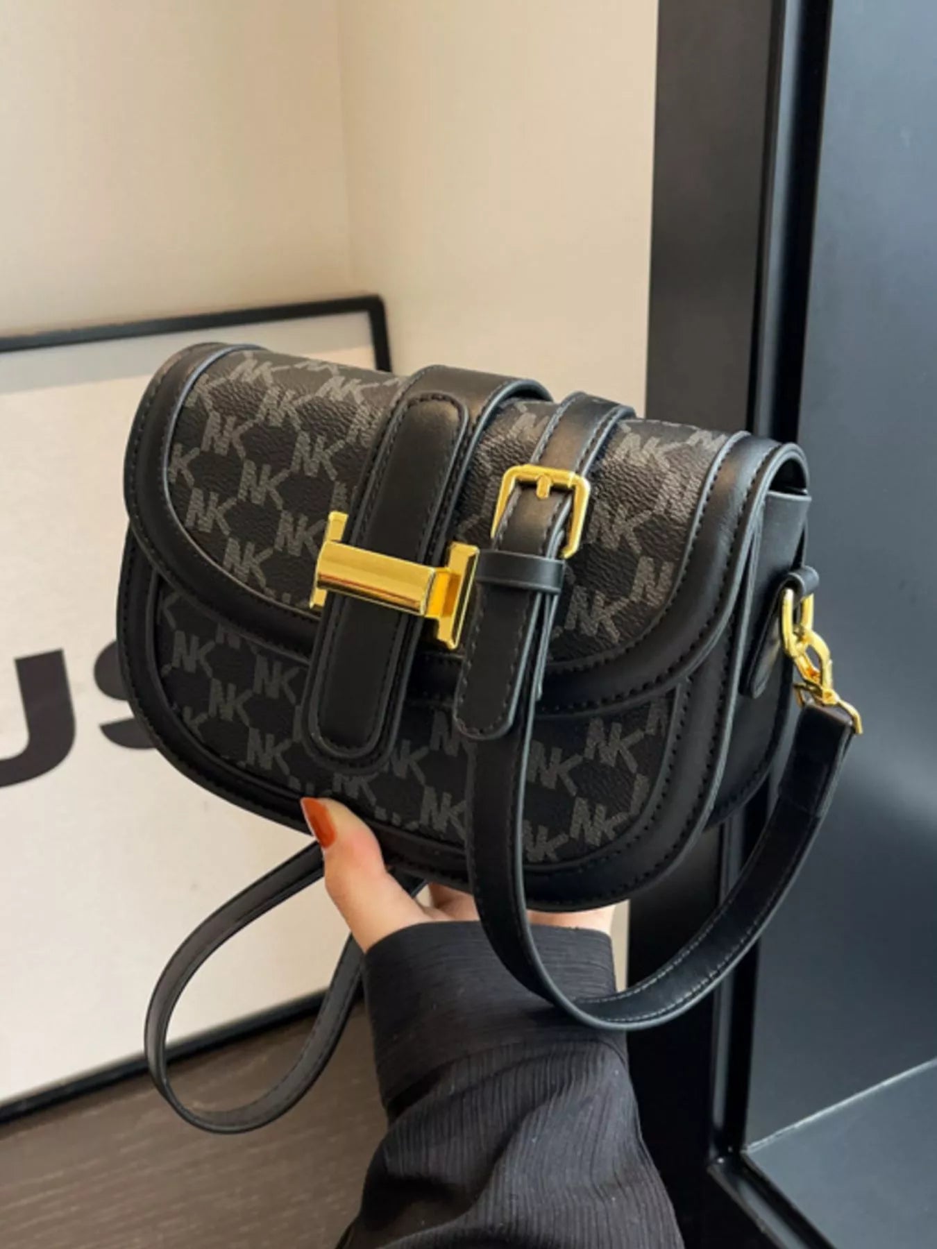 Patterned Flap Crossbody Bag