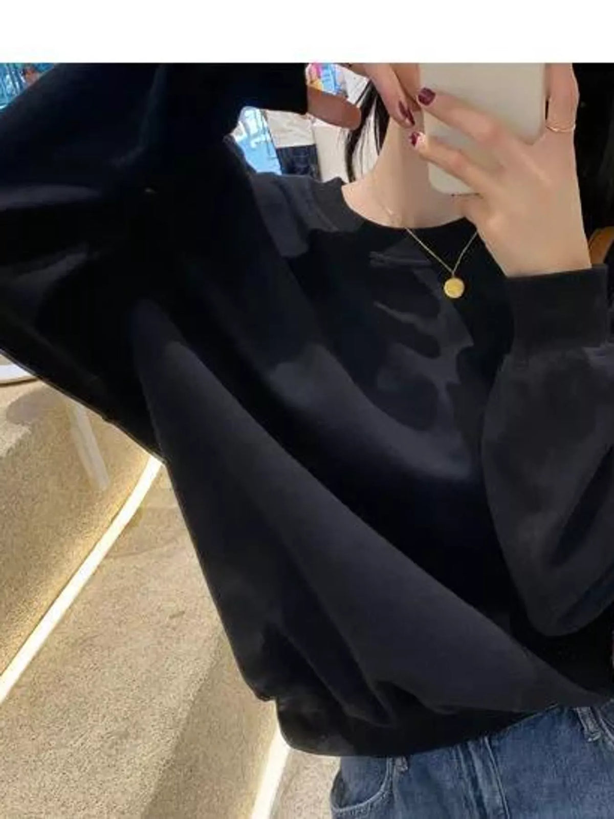 Cold-Shoulder Zipper Detail Sweatshirt