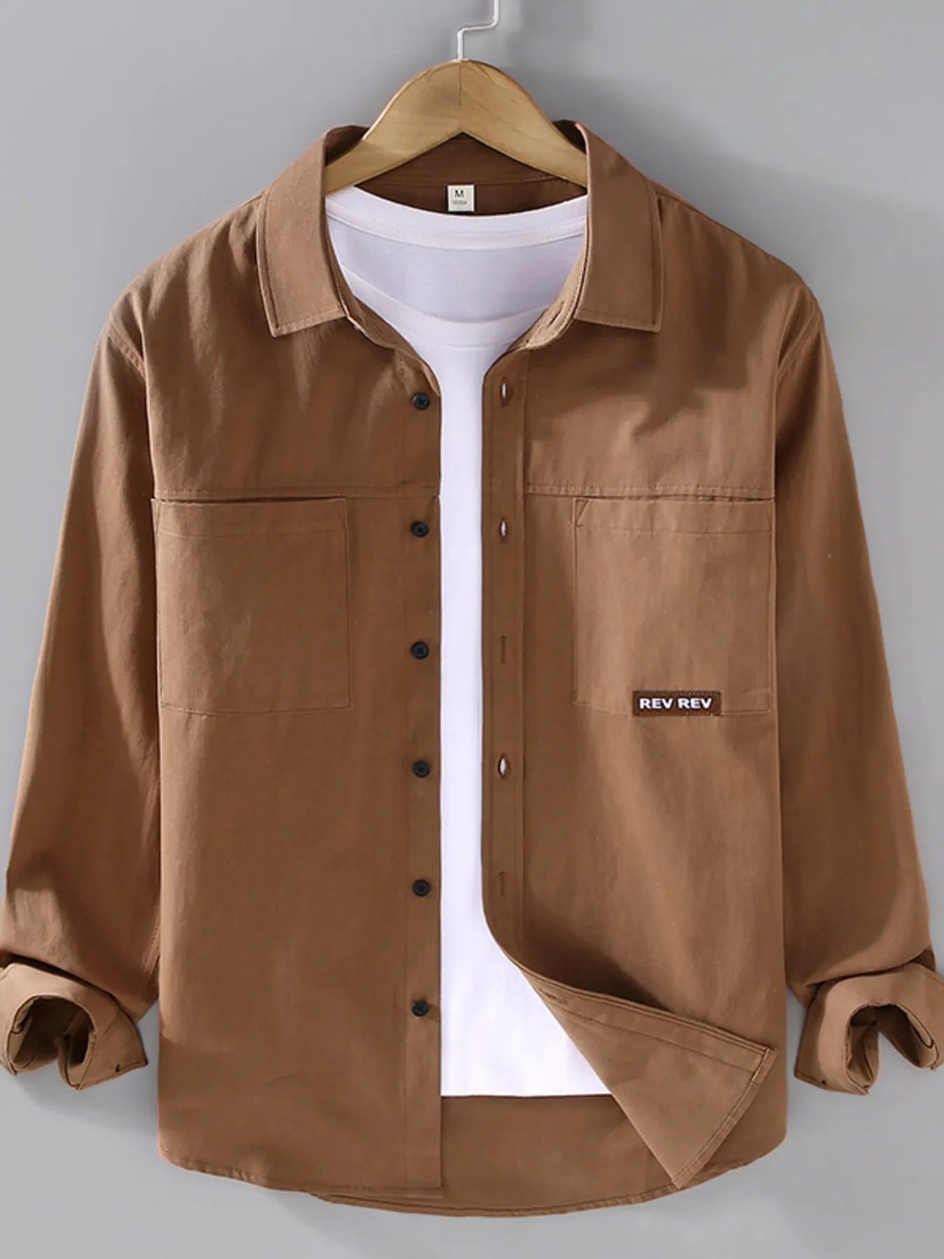 Men's Plus Size Button Up Long Sleeve Shirt