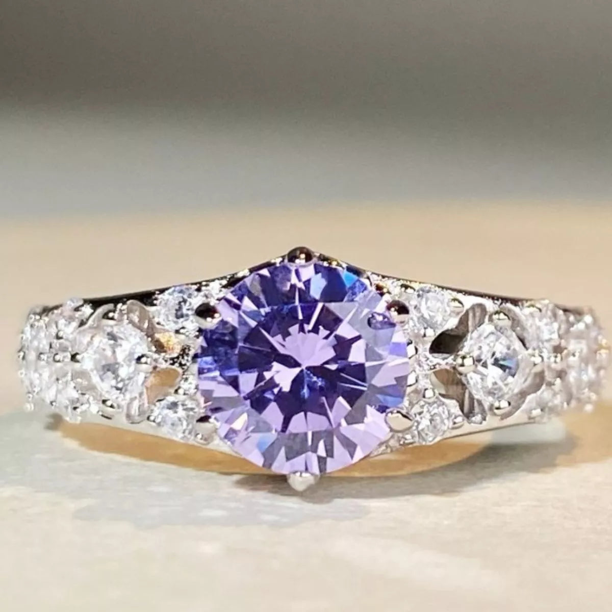 Growing High-Carbon Diamond 925 Sterling Silver Ring