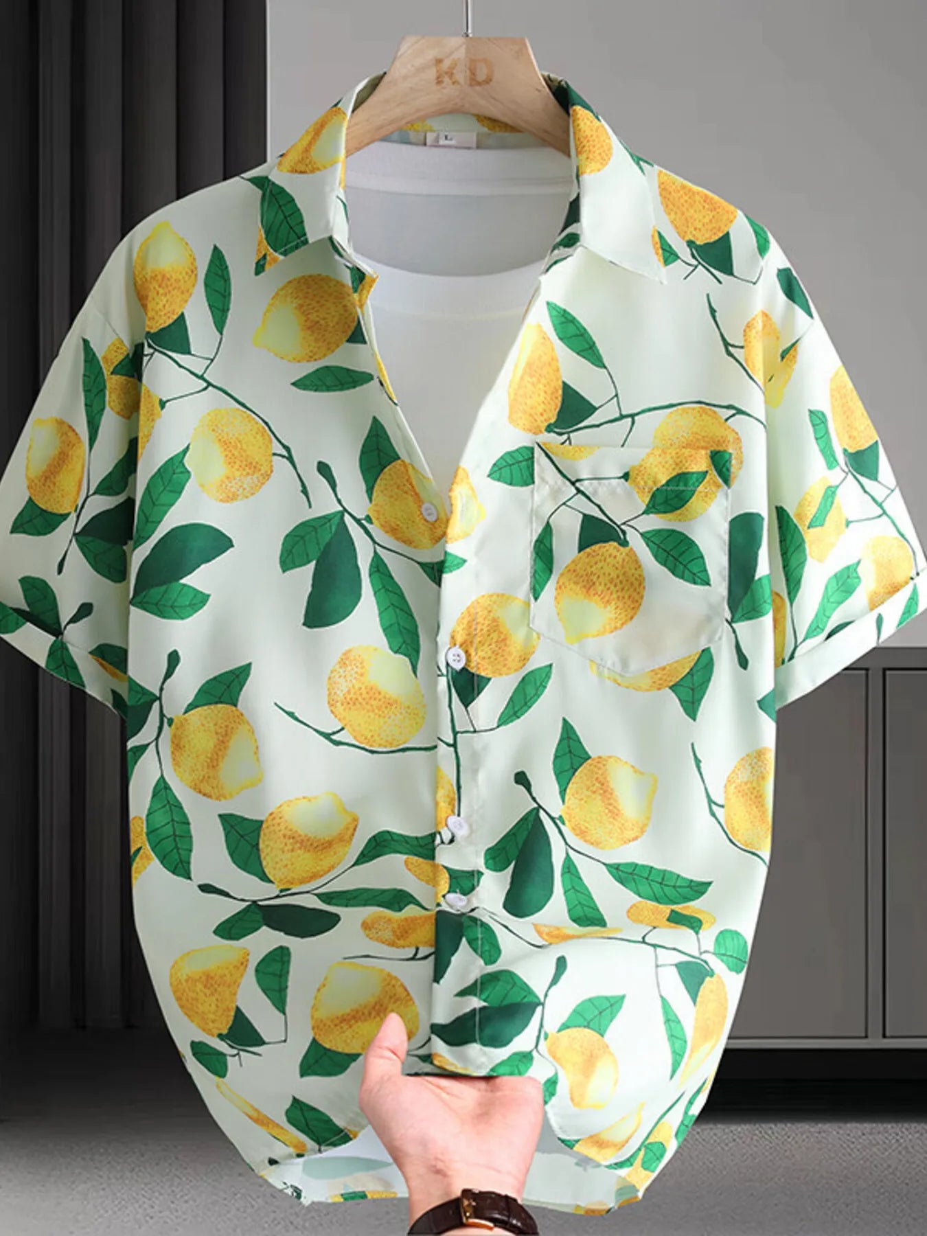 Men's Plus Size Hawaiian Print Short Sleeve Shirt