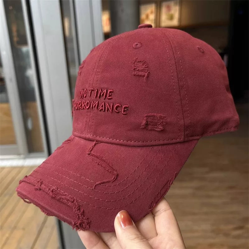 Distressed Embroidered Baseball Cap