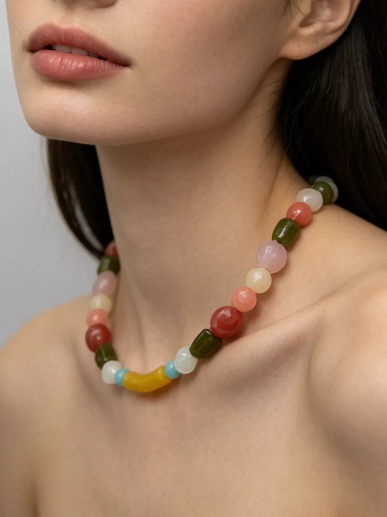 Colorful Beaded Choker Necklace