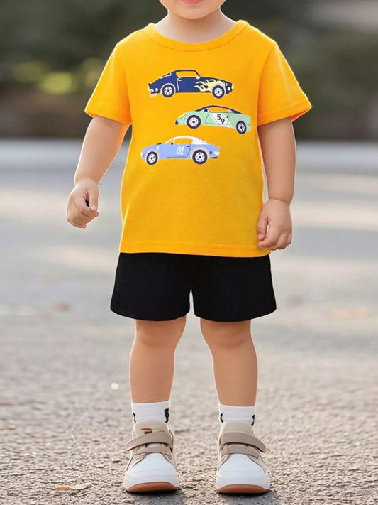 Children's Car Graphic Short Sleeve T-Shirt