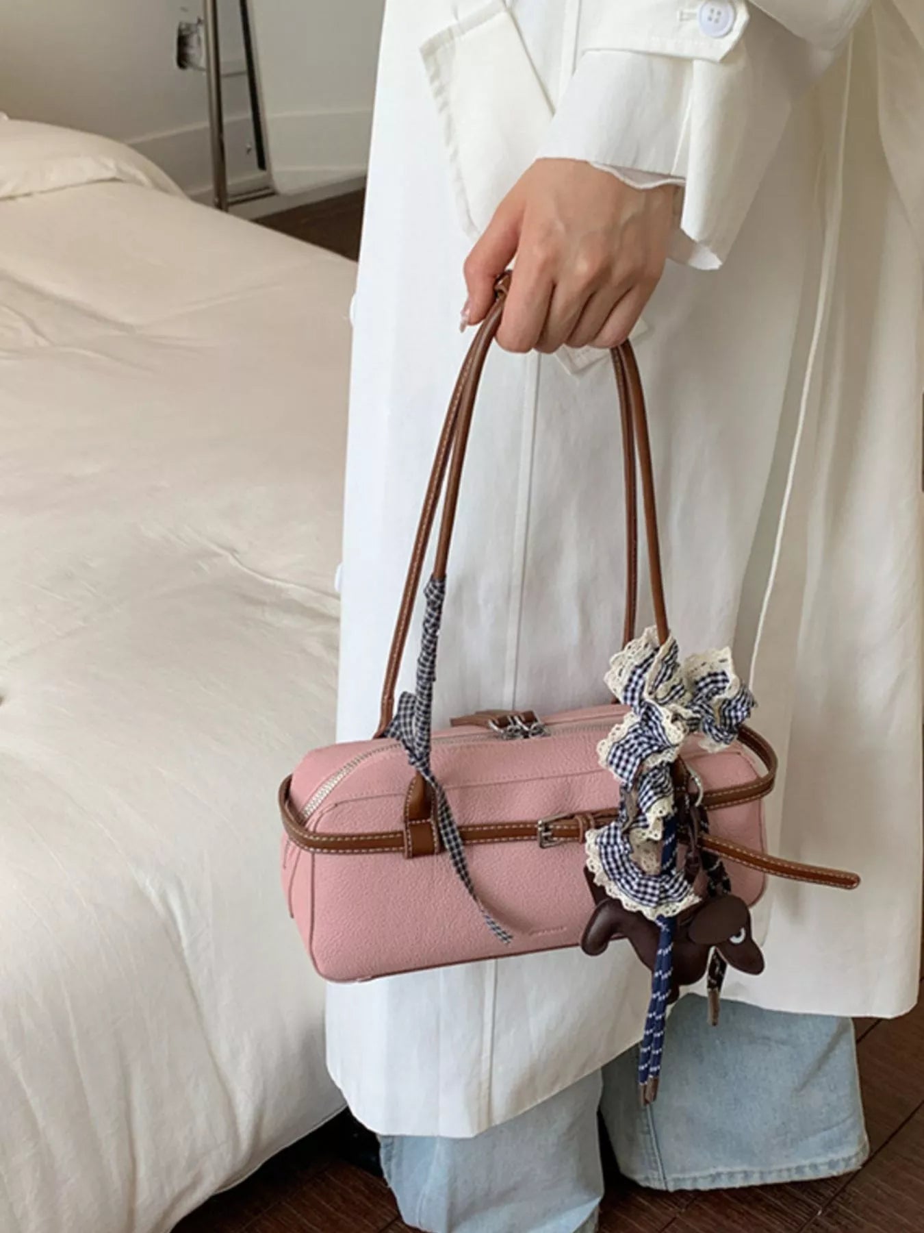 Decorative Buckle Shoulder Bag