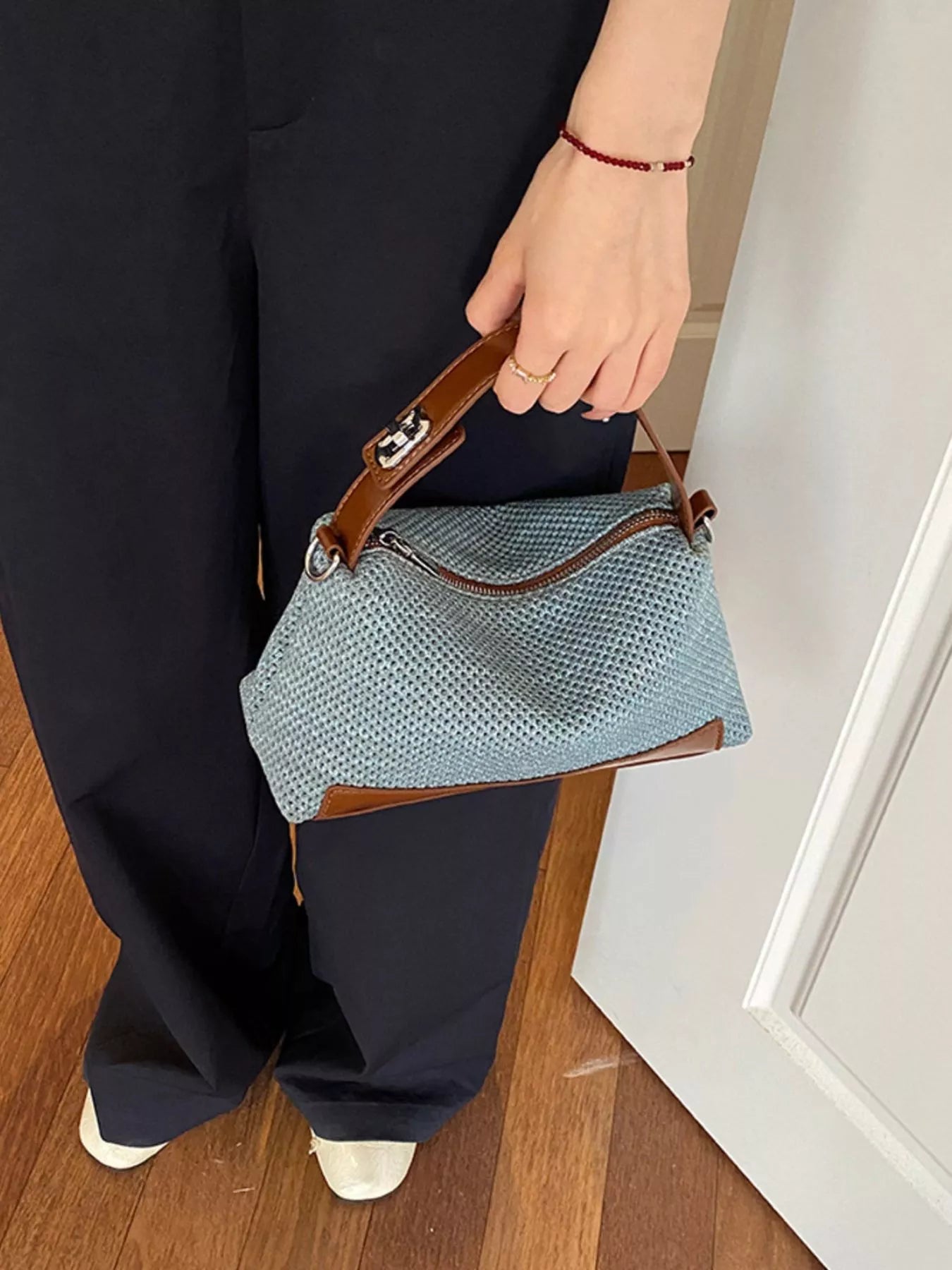 Woven Texture Crossbody Bag