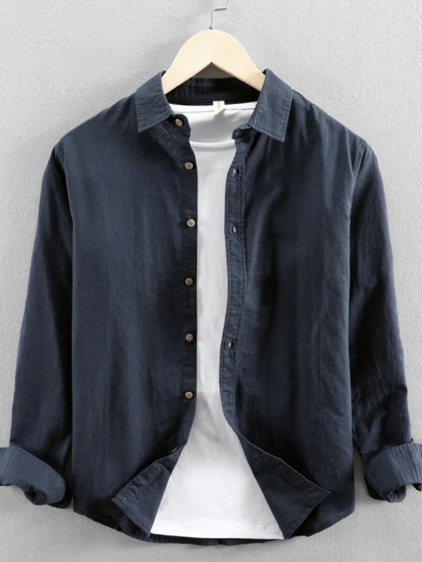 Men's Plus Size Button Up Long Sleeve Shirt
