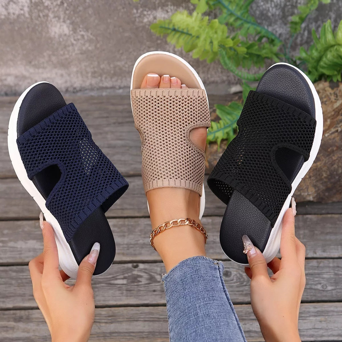 Breathable Mesh Open Toe Sandals